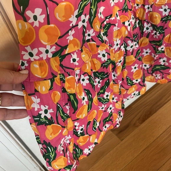 Draper James Kimberly Orange Blossom Tiered Smock Dress women’s size large - Picture 8 of 10